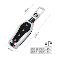 Vente directe de coques de clés de voiture Yuan Han, étui métallique Tang Dmi pour clés BYD Song Pro et Qin Plus, accessoires pour clés de voiture