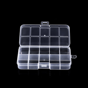 Boîte à pêche transparente à 10 compartiments, 17.5x9.8x4.5cm, avec couvercle, pour crochets, vis, rangement de bijoux, organisateur de bureau - Product Image 4