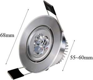 Vente en gros de downlights encastrés LED dimmables 3W, modernes, blanc froid, blanc chaud, blanc naturel, IP33, angle de faisceau 120°, AC 220V, driver inclus, pour la maison - Product Image 4