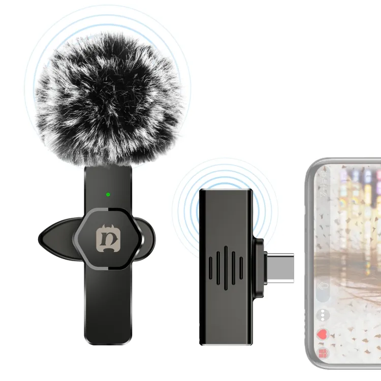 PULUZ Live Vlog Mini Di Động Trực Tiếp Lavalier Mic Mic VE Áo Micrô Không Dây Đặt Cho Camera Điện Thoại Di Động