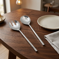 Ensemble de serveurs à salade en acier inoxydable écologique, couverts durables pour les fêtes, les dîners et la vente en gros