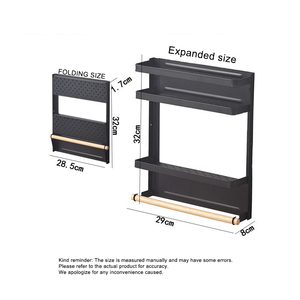 Estante <span class=keywords><strong>de</strong></span> Especias Magnético <span class=keywords><strong>de</strong></span> Tres Niveles, Plegable, Portátil, <span class=keywords><strong>de</strong></span> Acero al Carbono, para Montar en la Pared, Organización <span class=keywords><strong>de</strong></span> Almacenamiento para Cocina, Ahorro <span class=keywords><strong>de</strong></span> Espacio en el Refrigerador - Product Image 6