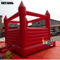 Château Gonflable Rouge avec Toboggan et Aire de Rebond pour Mariages, Fêtes en Jardin, Location Commerciale, Qualité Professionnelle, Logo Personnalisé