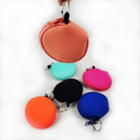 Portefeuille en néoprène de forme mignonne, couleur bonbon personnalisée, pochette pour écouteurs, mini porte-monnaie avec anneau