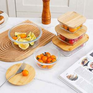 Lonchera Rectangular de Vidrio Resistente a Altas Temperaturas con Tapa de Bambú, Apta para Microondas y Refrigerador, Hermética, para Mantener la Comida Fresca, para Recién Nacidos - Product Image 4