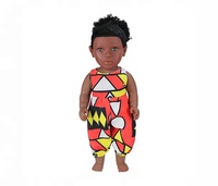 18Cm Vinilo Juguetes Simulación Bebe Doll Set African American Reborn Baby Dolls Realista Black Girl