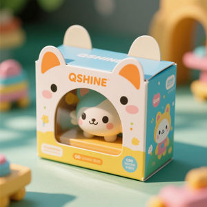 Boîtes d'emballage de jouets imprimés de dessin animé avec fenêtre de vue en PVC-Poignée de transport de boîte-cadeau ondulée pour jouets en peluche, affichage au détail - Product Image 4