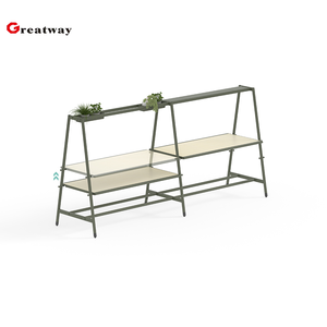 Table de discussion réglable en hauteur avec bancs intégrés, table de réunion moderne avec étagère de rangement intégrée et gestion des câbles - Product Image 2