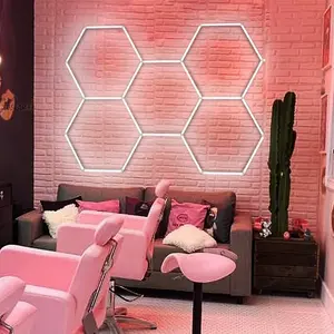 Hot Sale Honeycomb GYM LED Lights Teto para Auto Detalhamento Shop Light Bar Iluminação Hexagrid para Car Wash Station