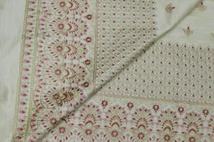 Soft Woven Poly Raw <b>Silk</b> <b>Fabric</b> Breathable Lightweight Abstract Flower Geometric Textile for Apparel Sewing and Home Textile - Product Image 2