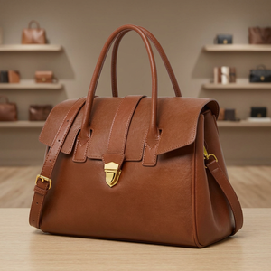 Sac à main imperméable BS International pour femme, léger, durable, en cuir véritable, avec fermeture éclair, souple, écologique, bandoulière, capacité 3L+ - Product Image 2