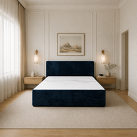 Matelas de lit souple compressé en velours bleu marine écologique luxueux VERNSSY, taille King Queen, minimaliste, pour hôtel et appartement