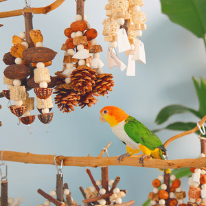 Trung bình lớn Vẹt Chim nhai Đồ chơi gỗ tự nhiên trái cây lớn ngô bắp mực xương bổ sung canxi cho sự nhàm chán cứu trợ - Product Image 2