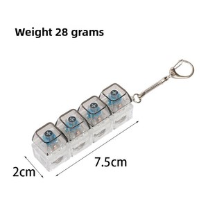 Meilleure Qualité - Clavier Mécanique en Plastique à <span class=keywords><strong>4</strong></span> Touches - Porte-clés Testeur de Switches - Lumière LED - Anti-Stress Fidget - Product Image 6