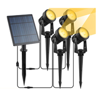 Foco Solar LED IP65 Pequeño de 1/2/4/6 Cabezas, Luz de Jardín para Césped, RGB/Blanco Frío/Blanco Cálido, Lámparas de Iluminación de Paisaje