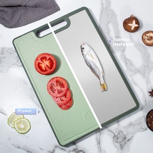 Planche à découper double face en acier inoxydable et en paille de blé, pour la viande - Product Image 4