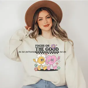 Funny Positive Life Vibes Self Love You Matter Motivational Quotes Iron On DTF Transfers Stickers Prêt à presser pour les sweatshirts - Product Image 4