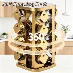 Estante Giratorio para Especias de Cocina, Torre de Especias en Espiral con 16 Frascos, Organizador de Botellas de Vidrio, Almacenamiento de Sal, Estante para Condimentos - Product Image 4