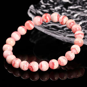 Pulseras de Rodocrosita Argentina de Alta Calidad con Manchas Rojas Naturales al por Mayor para Regalos - Product Image 2