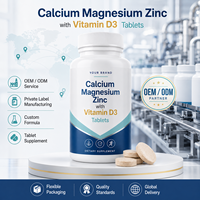 Comprimés de calcium, magnésium, zinc et vitamine D3 |   Soutien pour la santé des os, des muscles, des nerfs et du système immunitaire |   Complément alimentaire en marque blanche OEM