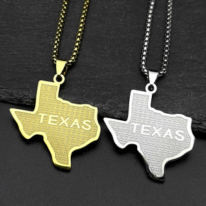 Collar con colgante de <span class=keywords><strong>mapa</strong></span> pequeño con efecto desgastado, estilo hip-hop europeo y americano, cadena de perlas, cadena de clavícula punk de moda - Product Image 1