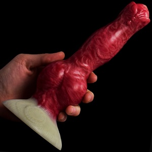 FAAK Hot Sale 8 Inch Long <b>Silicone</b> Dog Dildo Raw Beef Color G-spot Massage Animal Sex Toy Kinky Adult Sex <b>Tool</b> for Woman - Product Image 2