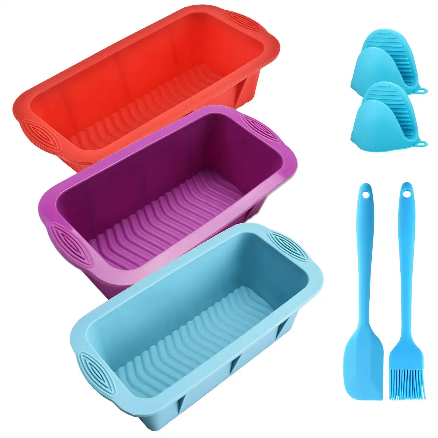 BPA Free Nonstick Cake Mold Rectangle Shape Silicone Bread Toast Loaf Pan