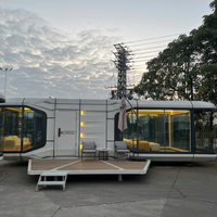 Maison préfabriquée moderne en conteneur, mini-maison modulaire pour hôtel, cabane mobile en panneaux sandwich pour usage résidentiel en station balnéaire