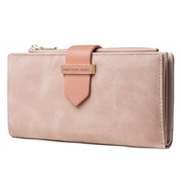 PRETTYZYS dompet kartu penghalang rfid wanita, grosir merek promosi kulit PU kualitas tinggi