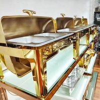 Ensemble de matériel de cuisine professionnel en acier inoxydable durable pour hôtels, chauffe-plats pour buffet 9L alimenté au combustible