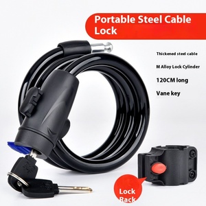 Serrure de vélo à câble en acier Portable Super <span class=keywords><strong>classe</strong></span> B fonction clé <span class=keywords><strong>antivol</strong></span> pour VTT et vélos électriques à usage domestique - Product Image 2