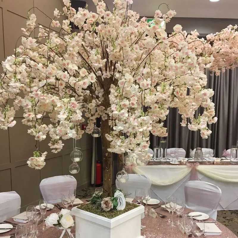 Decoração de casamento, alta qualidade barato plástico pendurado de cerejeira wisteria flor sakura árvores