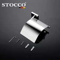 STOCCO Porte-papier toilette mural moderne en acier inoxydable avec couvercle anti-poussière intégré, écologique, étanche, pour salle de bain et hôtel