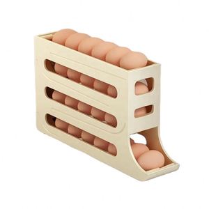 Special Fresh-Keeper Rolling Box Organizer Plastic Egg <b>Rack</b> Holder for Refrigerator Side Door Food Storage Tool - Product Image 2