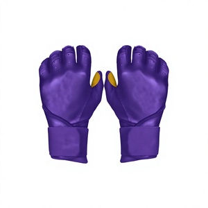 Guantes de cuero unisex morados de dedo completo, antideslizantes, con cierre de tirar para mayor calidez, agarre y comodidad - Product Image 2