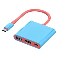 USB-C ke Docking Station 3in1 untuk 30Hz 4K dengan Port USB-A untuk Ekspansi Pencerminan Layar Ponsel, PC, dan Konsol Game Switch