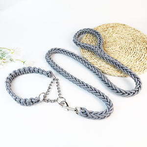 Muestra gratis de alta calidad XL Bull <span class=keywords><strong>Dog</strong></span> Training <span class=keywords><strong>Slip</strong></span> <span class=keywords><strong>Collar</strong></span> y correa Set Durable Nylon Trenzado Cuerda <span class=keywords><strong>Collar</strong></span> y correa - Product Image 2