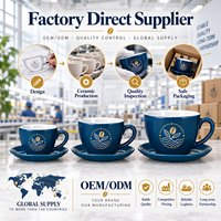 Ensemble tasse et soucoupe à café en céramique avec logo personnalisé, plusieurs tailles, finition brillante, pour expresso et cappuccino, fabrication OEM ODM