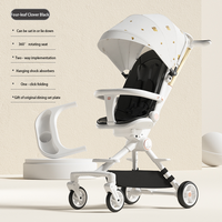 Poussette haute pour bébé avec siège rotatif à 360°, poignée réversible et pare-soleil pour les enfants de 0 à 3 ans