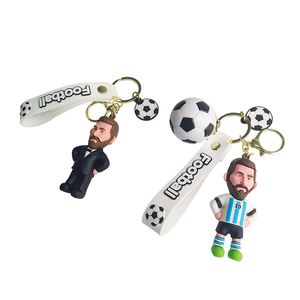 High Quality Football Star <b>Cartoon</b> Doll Keychain 3D PVC Soccer <b>Cartoon</b> Doll Keychain Customization - Product Image 3