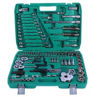 Boîte à outils de 121 pièces en acier inoxydable 304, outils à main, clé à cliquet, clé à douille, tournevis, ensemble de clés mécaniques avec étui rigide