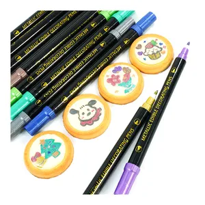 Marcadores de tinta metálica comestível, canetas comestíveis, marcadores de qualidade alimentar para uso decorativo, ferramenta de padeiros