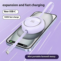 Câble de charge rapide rétractable USB-C 100W 5A avec blindage tressé, câble de données plat en TPE pour téléphones mobiles, câbles de charge TYPE-C