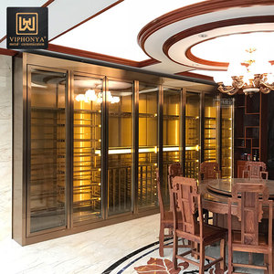 Meuble à vin modulaire personnalisé de luxe en acier inoxydable 304 couleur or <span class=keywords><strong>champagne</strong></span>, à température contrôlée et écologique, pour <span class=keywords><strong>salon</strong></span> - Product Image 4