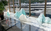 Sculpture de sentier de montagne d'art moderne abstrait en verre de luxe pour l'hôtel