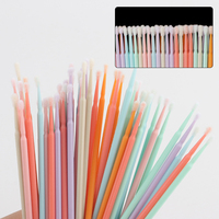 100 pièces macaron coton-tige Micro brosse Extension de cils pinceaux de maquillage Mascara baguettes applicateur cils enlever outils jetables