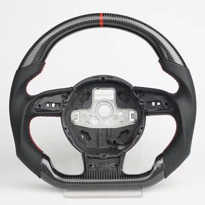 Volant à LED en fibre de carbone cuir perforé pour <span class=keywords><strong>Audi</strong></span> <span class=keywords><strong>RS</strong></span> S3 S4 S5 2012-2016 A3 A4 A5 RS4 RS5 Volant de course automobile - Product Image 2