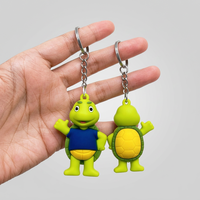 Gantungan Kunci Silikon Hewan Kawaii Promosi Custom Grosir, Mini Lucu 2D 3D PVC Karet Silikon, Dapat Dipersonalisasi