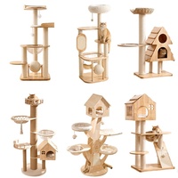 PAIPET Arbre à chat en bois multi-niveaux, avec maisonnette et griffoir en sisal, mobilier d'escalade, OEM, personnalisable, vente en gros