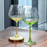 Vente chaude cristal rayures verticales Style maison boisson rétro classique mariage verre bordeaux vin tasse gobelet